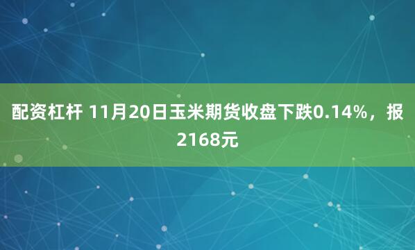 配资杠杆 11月20日玉米期货收盘下跌0.14%，报2168元