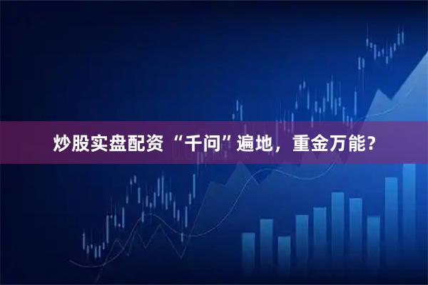 炒股实盘配资 “千问”遍地，重金万能？